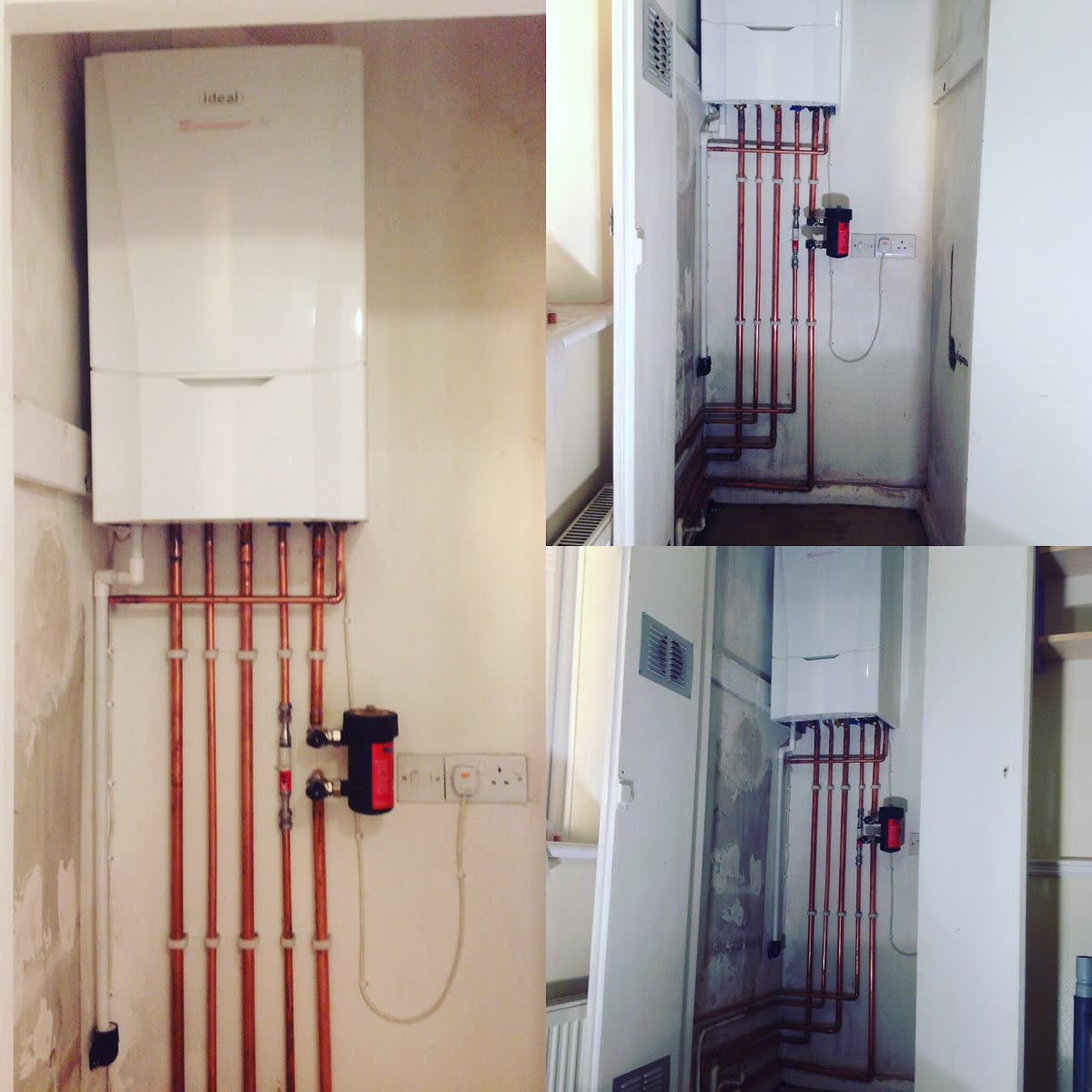 New boiler with neat copper pipework, installed by London Gas Maintenance