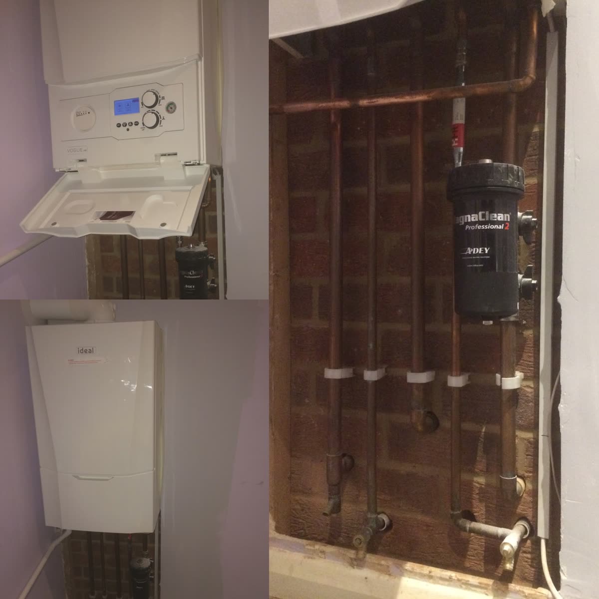 Magnetic filter fitted with the new boiler, installed by London Gas Maintenance